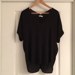 Black short sleeve top